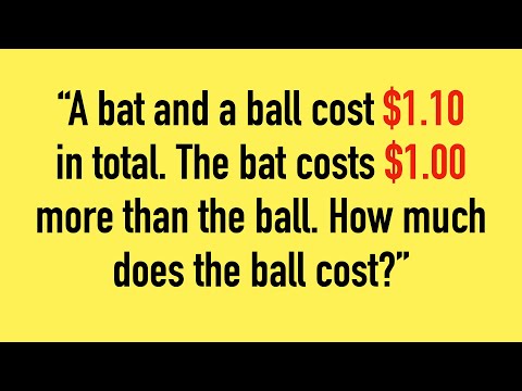 A Bat and a Ball Cost $1.10 Riddle : Solution Explained