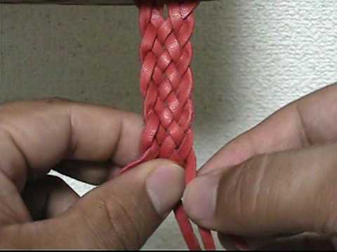 革ヒモの編み方 ６つ編み 030 簡単 レザークラフト動画 Youtube