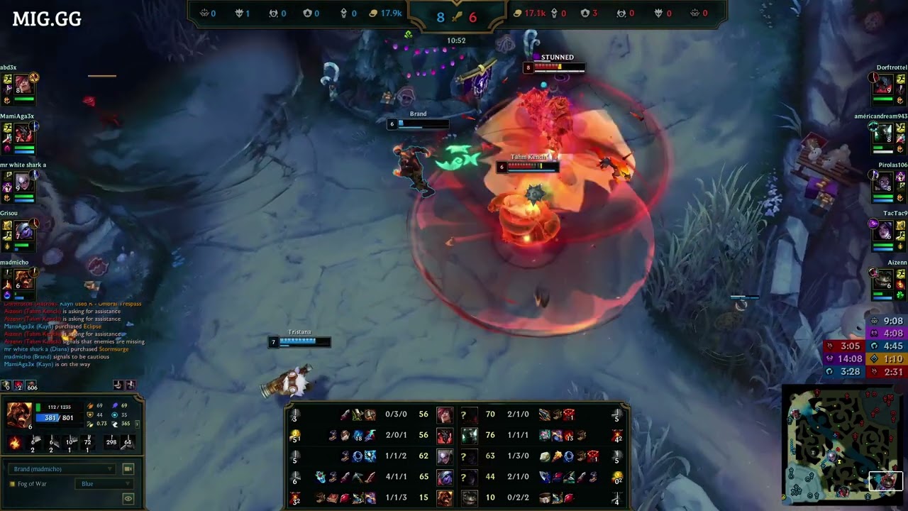 Brand got got by Tahm Kench's gluteny spree