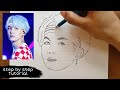 BTS Suga Drawing | How to draw BTS Suga Step by Step easy | Drawing Tutorial | YouCanDraw