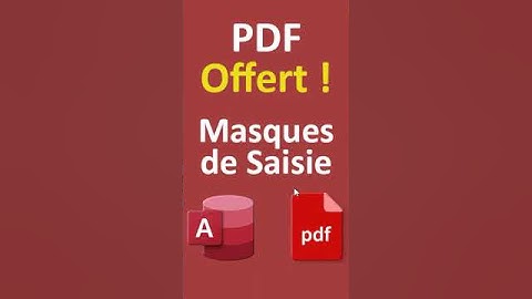 Masques de saisie - Access Débutant