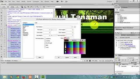 tutorial website 5 membuat css di dreamweaver cs6