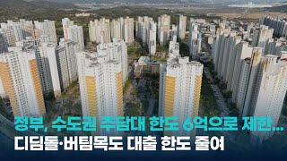 정부, 수도권 주담대 한도 6억으로 제한... 디딤돌·버팀목도 대출 한도 줄여