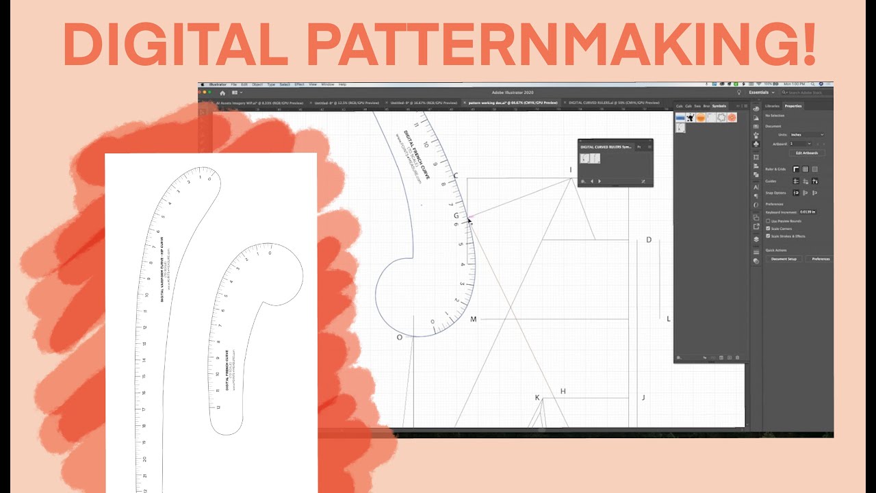 Digital Curved Rulers for Patternmaking (Adobe Illustrator) 