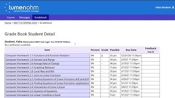 gradebook and feedback in lumen ohm