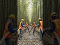Constructing a road inside a bamboo forest #civilengineering #engineeringlife #roadconstruction