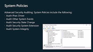 Windows Server Advanced Security Auditing: System Policies
