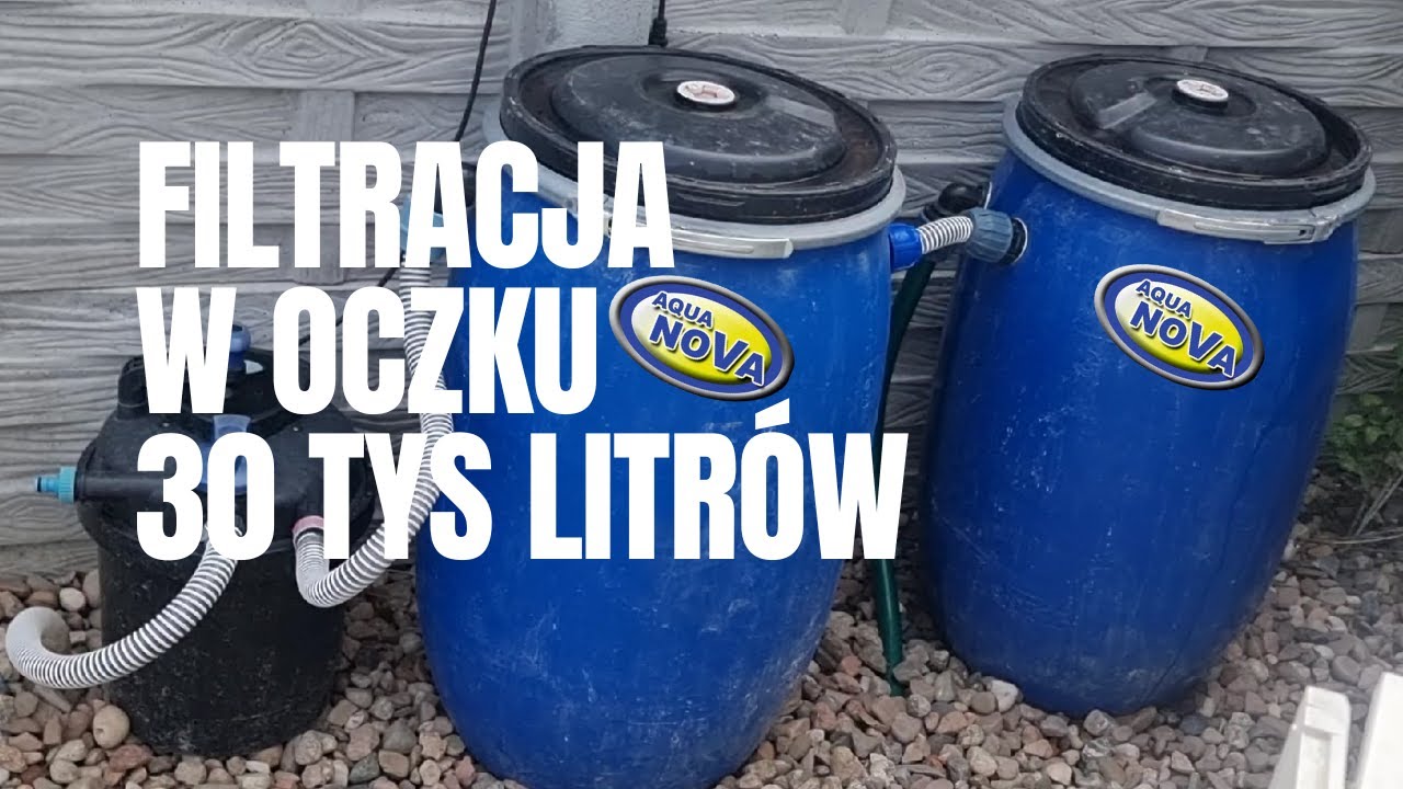Filtracja ciśnieniowa z beczek + Skimmer .Aqua Nova .Oczko wodne.
