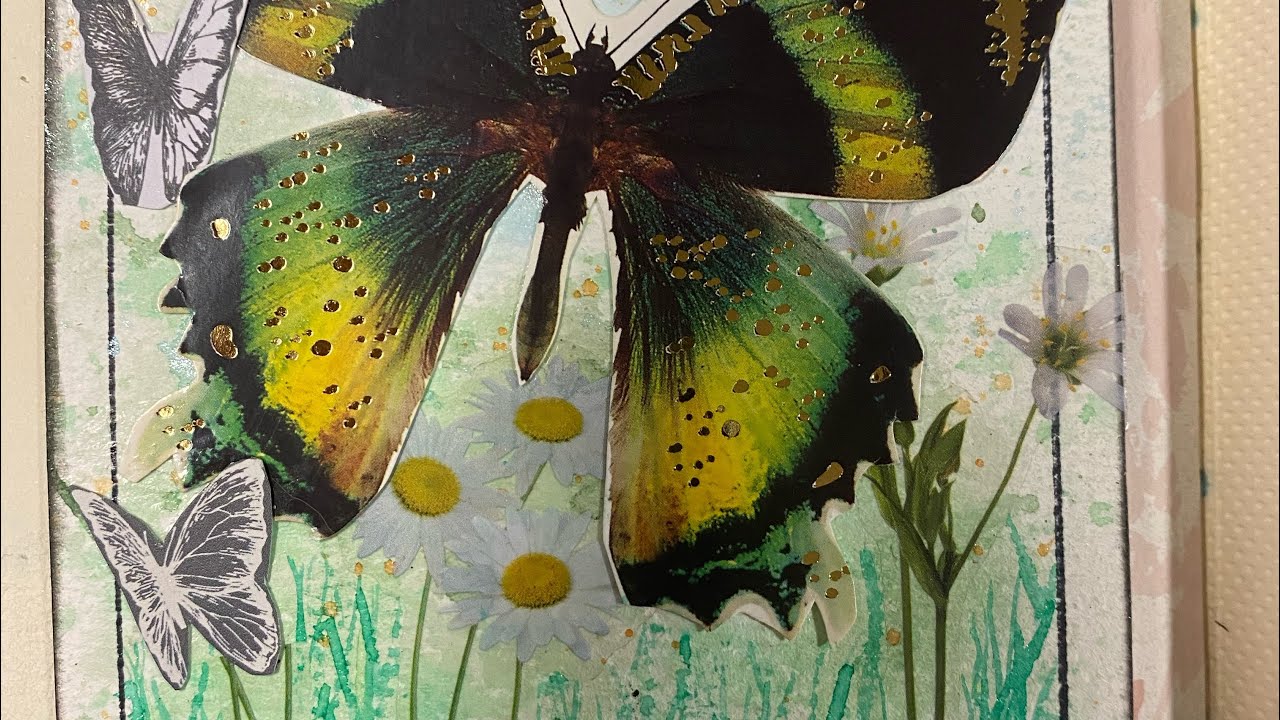 Patouille et collage papillon /polaroide/printemps 🦋