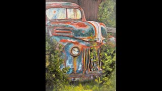 Old Truck Original Oil Painting Time-Lapse