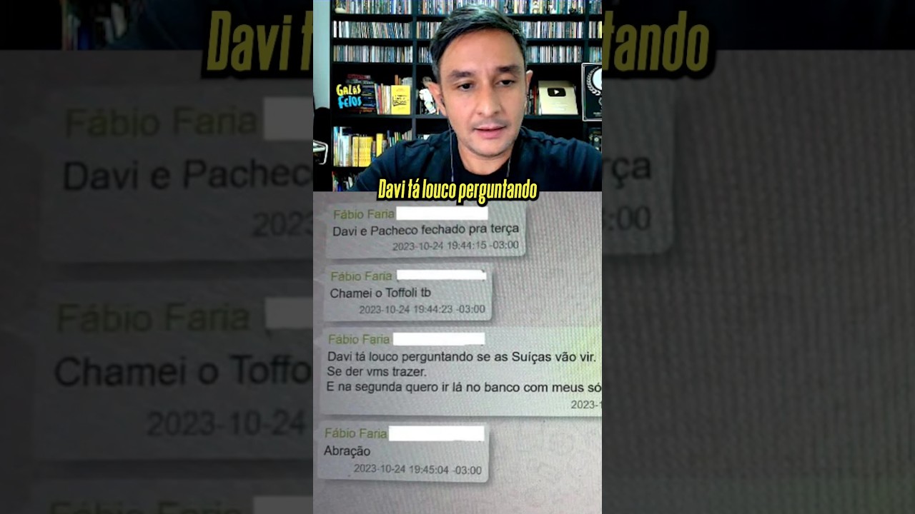 MENSAGEM MOSTRA FÁBIO FARIA PERGUNTANDO A VORCARO SE FESTA TERIA "GAROTAS SUÍÇAS" #shorts