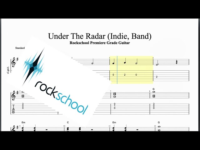 Under The Radar Indie, Band Rockschool Premiere Grade Guitar class=