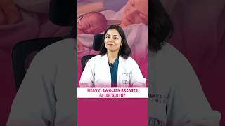 Heavy, swollen breasts post delivery #breastengorgement #postdelivery #breastfeedingtips #newmom