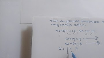 Solving simultaneous equations using cramer
