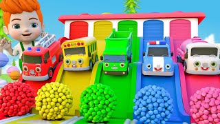 🚌 Wheels On The Bus + Baby Shark - Colorful Balls And Big Trucks - Eternity Five & Kids Songs
