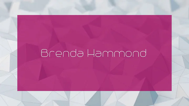 Brenda Hammond - appearance