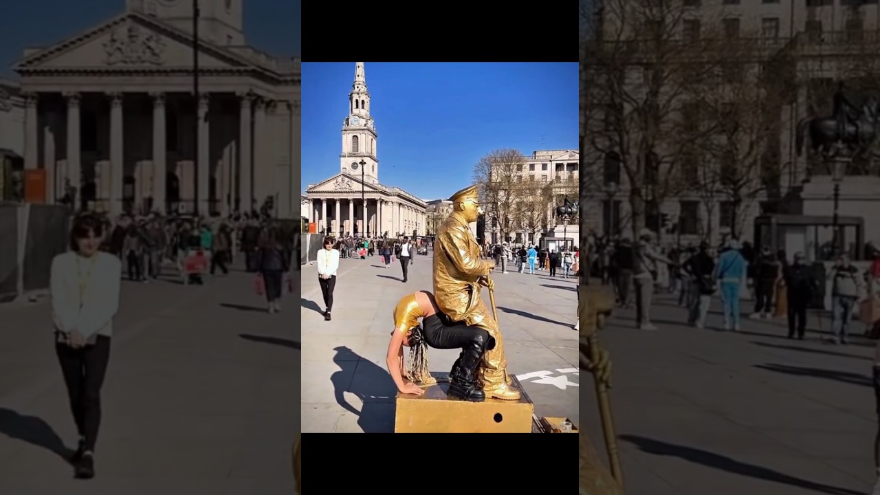 Golden man statue 