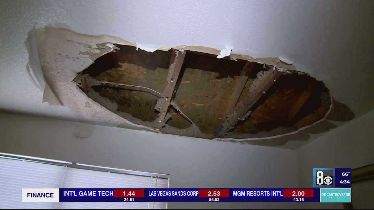 Las Vegas woman desperate for help after apartment ceiling caves in, no ...