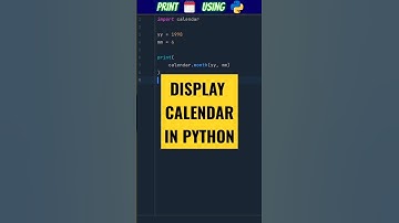 😳 DISPLAY CALENDAR IN PYTHON! 🤩 #shorts #python #pythonshorts #pythonprogramming