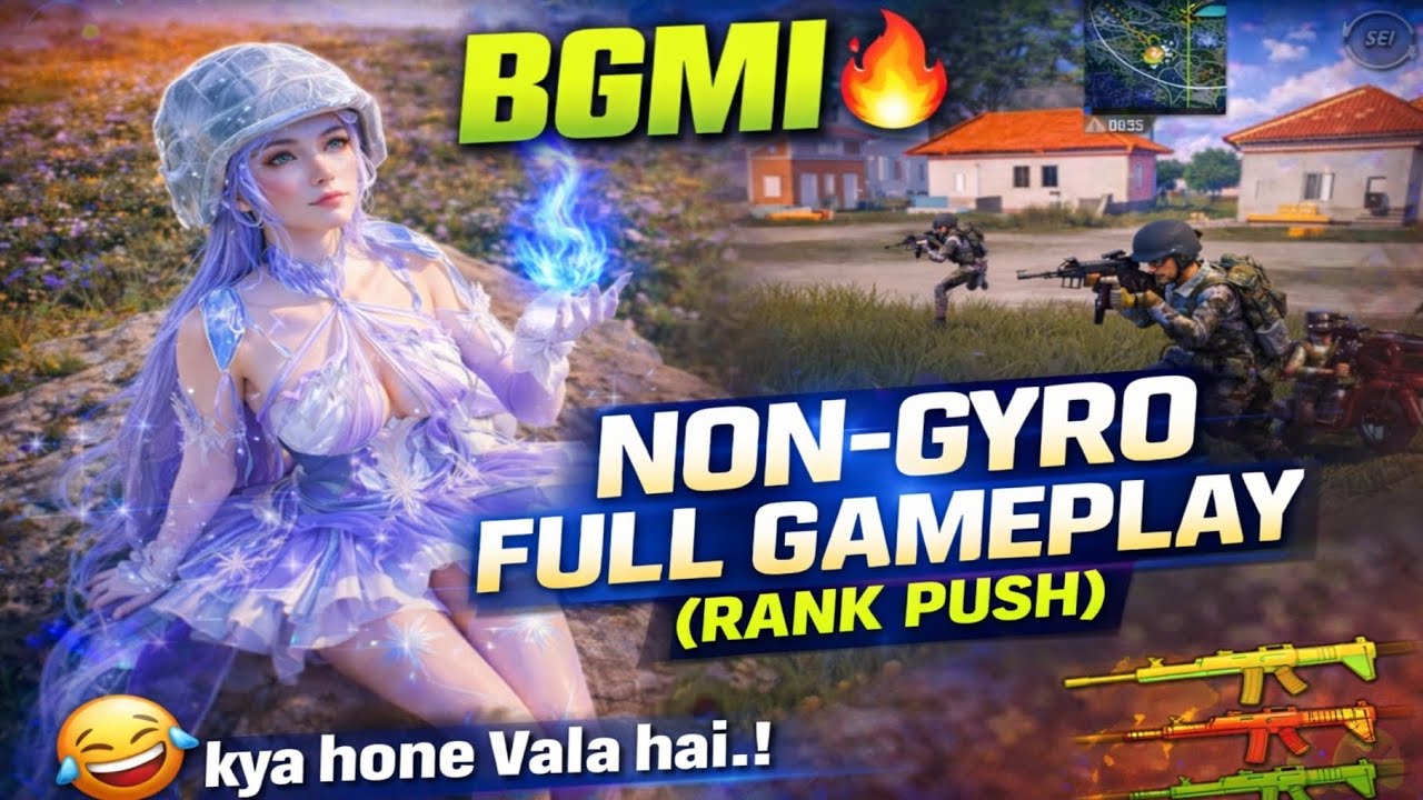 Non gyro gameplay🙄 | BGMI FULL gameplay 👌 | RANK push gameplay ☆ kya hone Vala hai 🤣