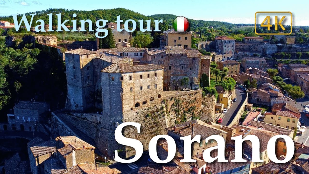 Sorano (Tuscany), Italy【Walking Tour】History in Subtitles - 4K