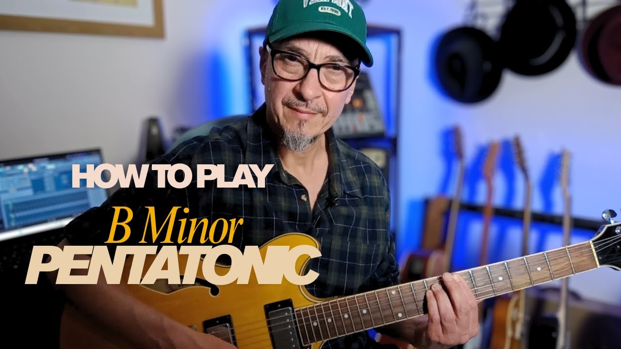 How to play the B Minor Pentatonic scale on the guitar in relation to its minor