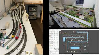 Modelspoorbaan Met Time Lapse 1 Frame Per 2 Seconden Beelden. Met Itrain En Schaduwstation.