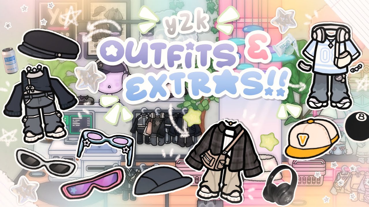 Y2K AESTHETIC CLOTHING DESIGNS!! All new outfits & accessories 🌟🎧 // toca boca world new designs! 💗