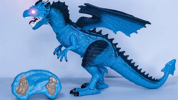 Dinossauro De Brinquedo Solta Fumaça Anda Som Luz Dino Robô laranja