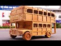 Amazing WoodWorking Skills - DIY Double-decker Bus Car Wooden - Amazing Woodworking Project