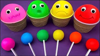 Satisfying Video l How to make Rainbow Lollipop Candy Sticks FROM PlayDoh Fruit Tons Color Paint