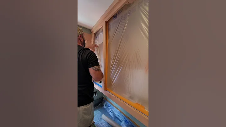 prep and taping cabinets  how we do it.