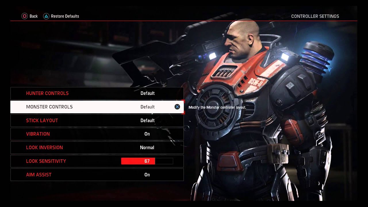 Evolve - Hunter & Monster Dual Shock 4 Button / Controls Layout: All Options Including Default PS4