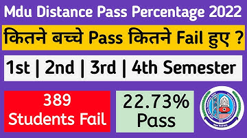 Mdu Distance Result में कितने बच्चे पास कितने फेल ? | Mdu bcom Distance Result Pass Percentage 2022