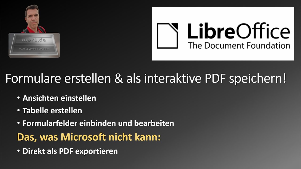 Ausfüllbare PDFs mit Libre Office (Woran Microsoft scheitert)