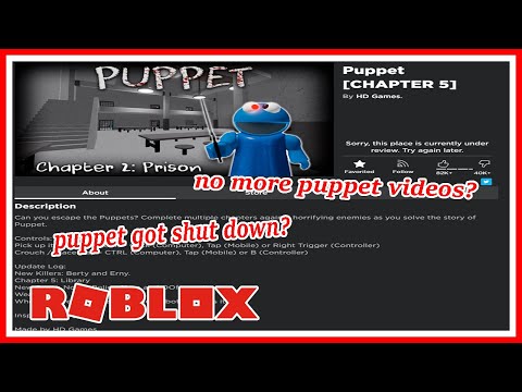 Roblox Puppet Got Shut Down No More Videos Youtube - puppet roblox under review