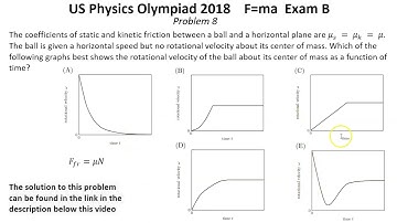 US Physics Olympiad 2018 Exam B F=ma