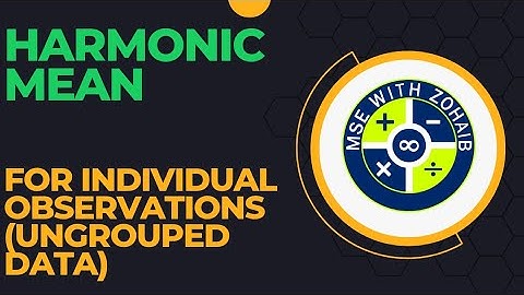 How to Calculate Harmonic Mean for ungrouped data (Individual observations) #STATISTICS #BS #Bcom
