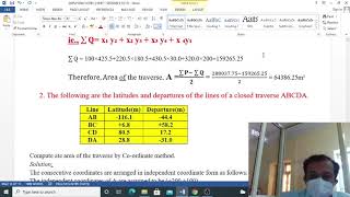 Computation of area of Traverse