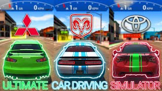 Ultimate Car Driving Simulator | Mitsubishi Lancer Vs Dodge Challenger Vs Toyota Gt86 | Drag Race🔥 screenshot 5