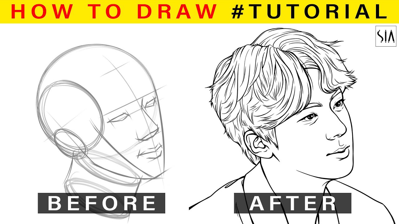 Download How to draw JIN BTS step by step tutorial