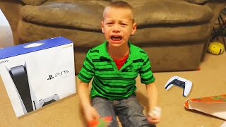 kid CRIES after getting FAKE PS5 for birthday..