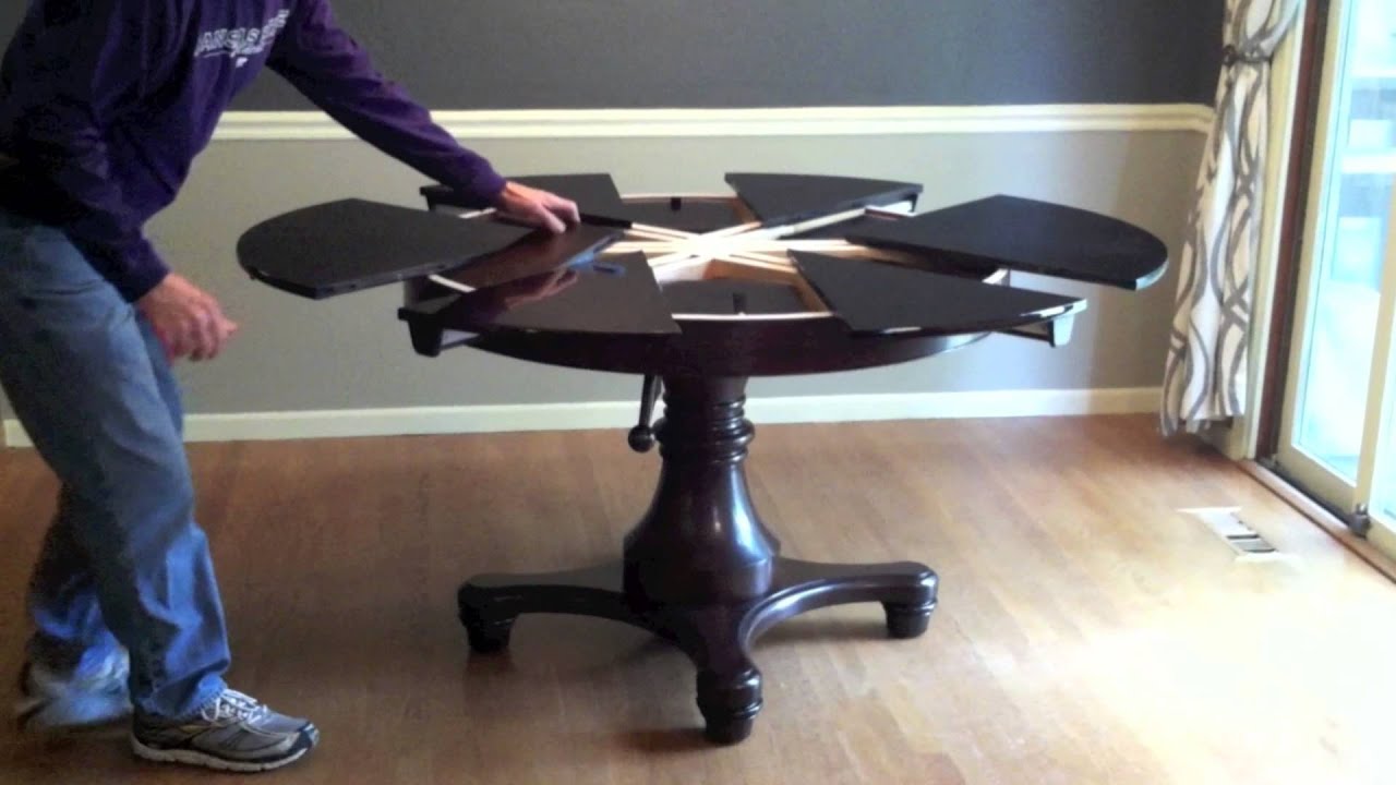 Unique Expanding Round Table Becomes Oval - YouTube