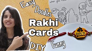 Rakshabandhan easy DIY cards | Last minute rakhi cards|  doodle cards screenshot 1