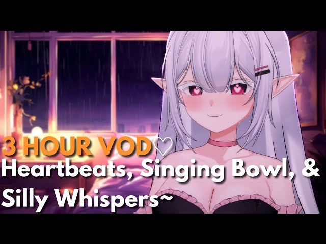 ASMR Heartbeats, Singing Bowl, & Silly Whispers! ~ ♡ (Binaural) (3DIO)