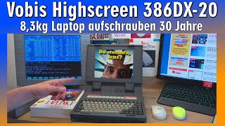 Vobis Highscreen 386DX-20 Laptop 8,3kg nach 30 Jahren  DOS Windows 3.1 Spiele Norton Commander