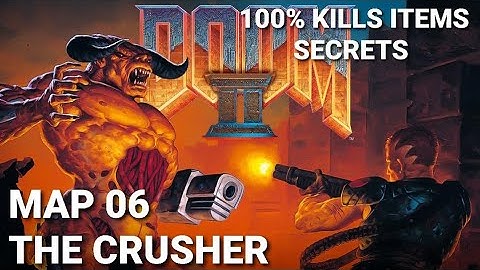 Doom 2 PS1 MAP 6 The Crusher UV Playthrough 100% Kills Items Secrets