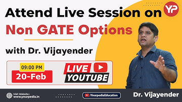 Non GATE Options Live session with Dr Vijayender | Post GATE Counselling 2022 | Options without GATE