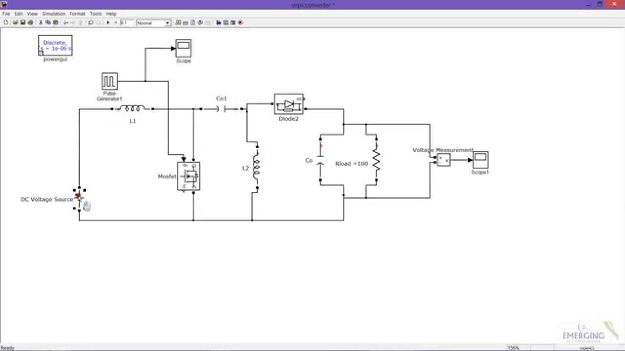 SEPIC converter -part 1- boost mode - matlab (simulink )simulation ...