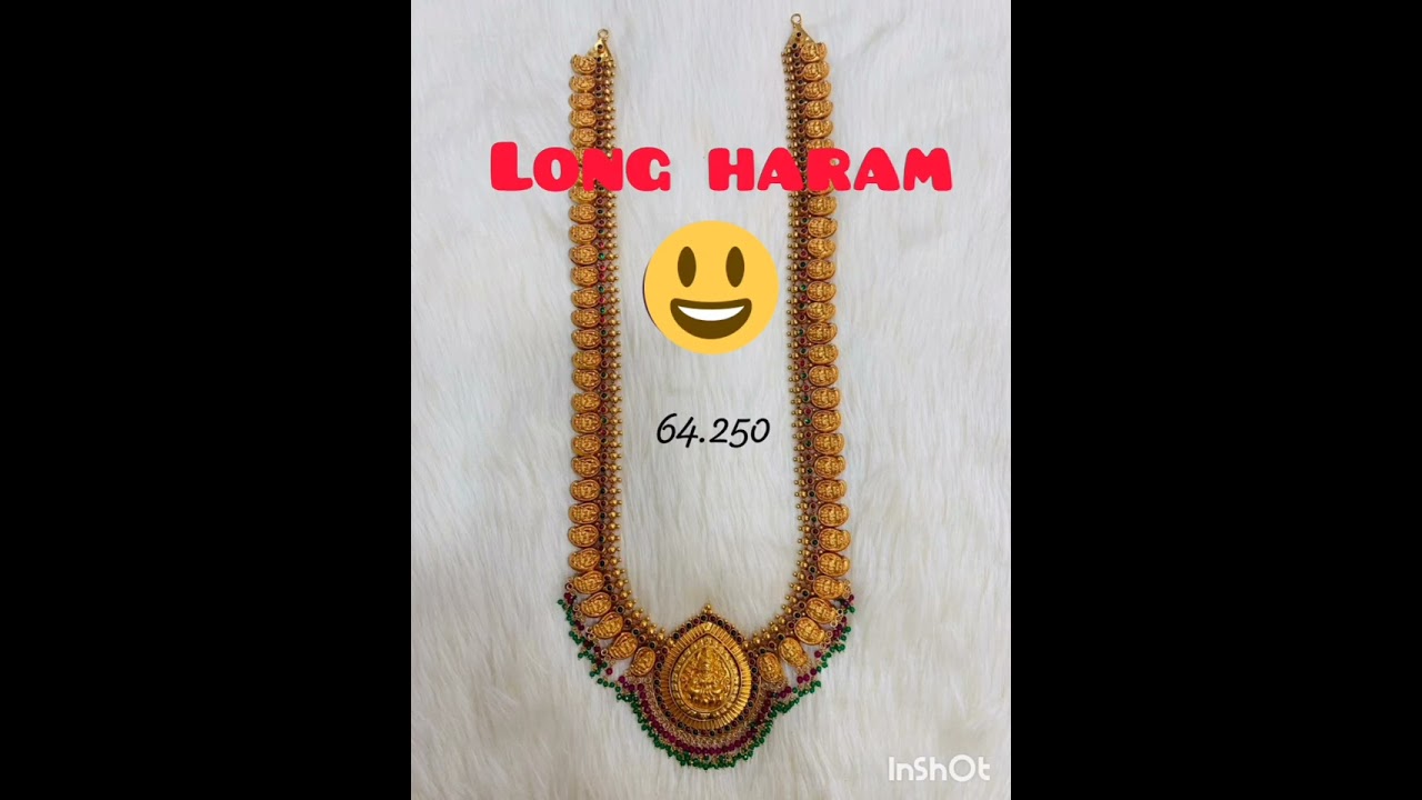 Sri annapurneshwari jewellery works #latest long haram designs #trendy collection #new designs